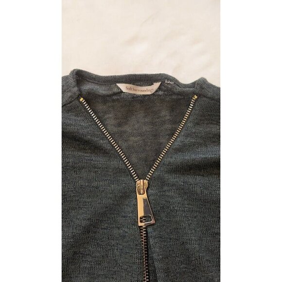 Soft Surroundings Womens Large Valentina Zip Sweater Slub Jersey Knit Tunic - Picture 3 of 5